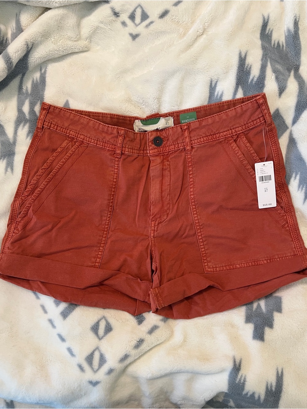 Anthropologie The Wanderer Shorts Brick Red 🧱